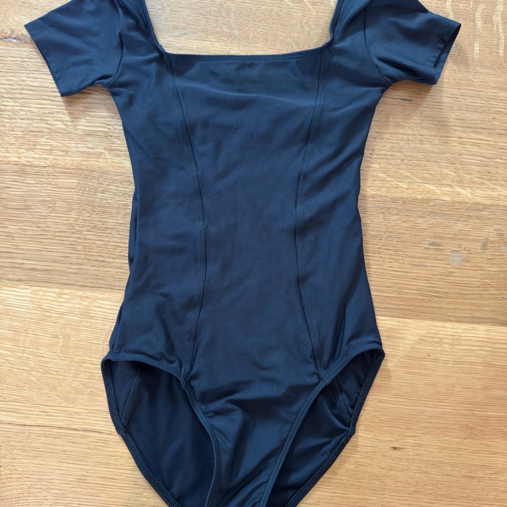 Black Short Sleeve Leotard
